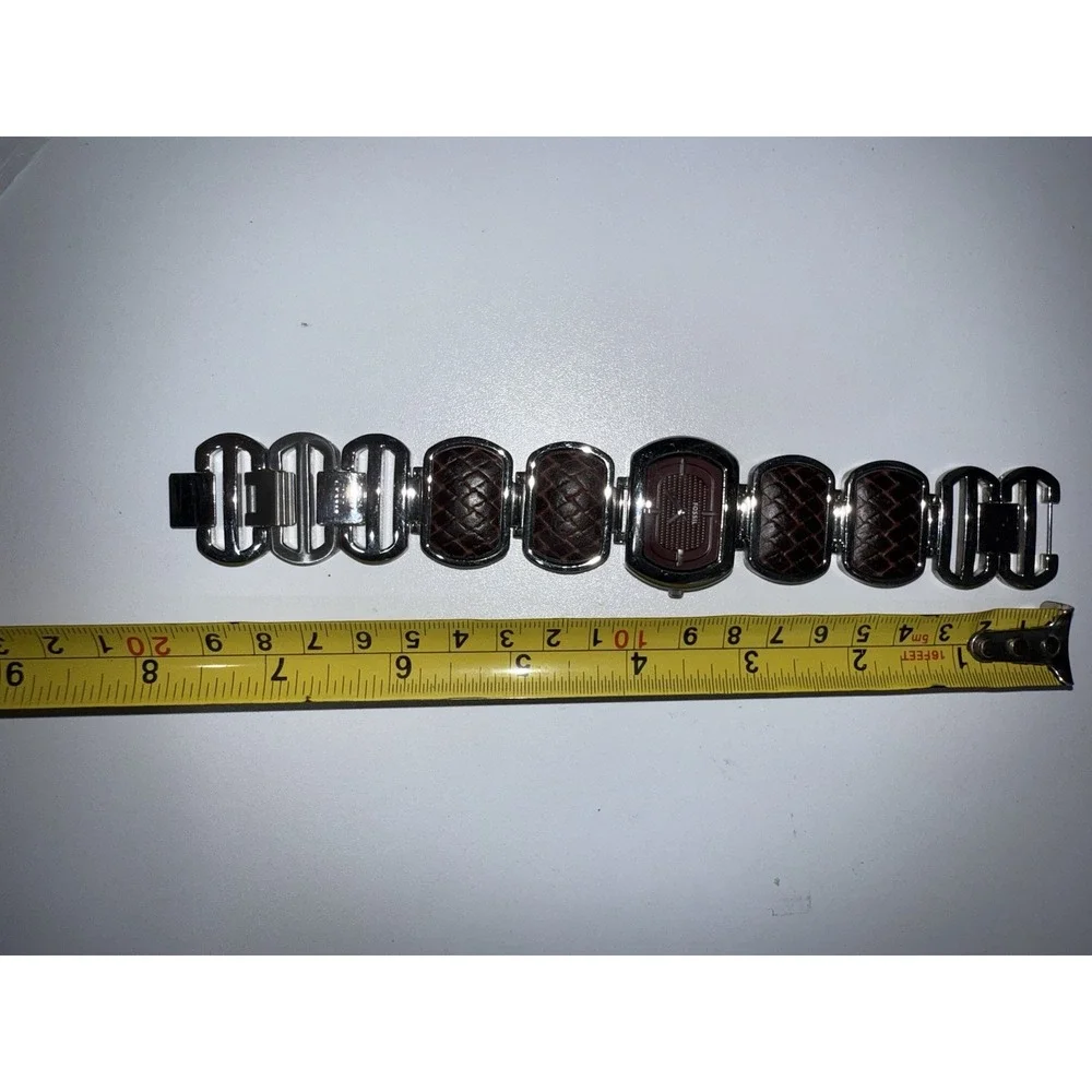 VTG Fossil ES-2296 Women's Quartz Watch Adjustable Stainless Steel Band Snake‎